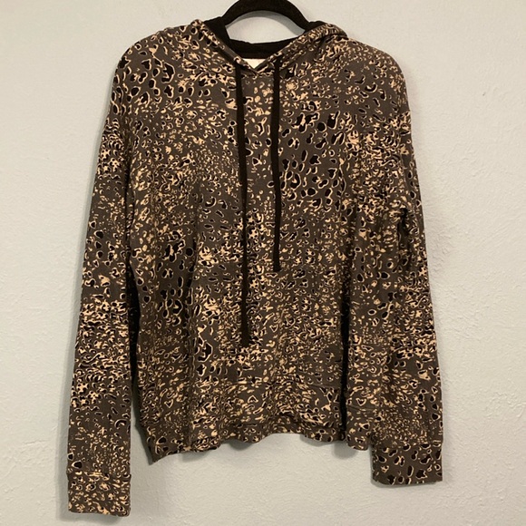 Sundry x Anthropologie Womens Size 4 Cheetah Leopard Print Hooded Sweatshirt - Picture 3 of 12